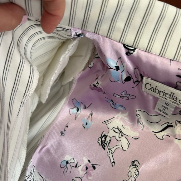 Vintage 90’s Gabriella Skye White & Black Striped Women's Pantsuit Size 10 - Picture 6 of 16